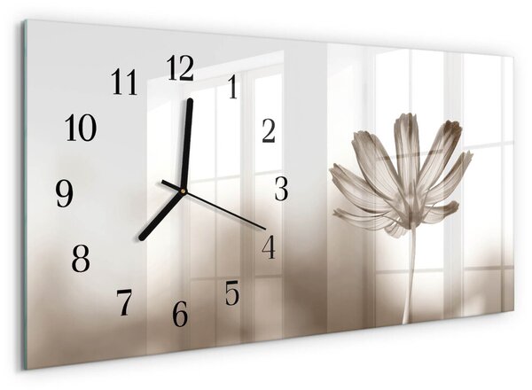 Skleněné hodiny horizontální Květ zsppc-60x30-00295382