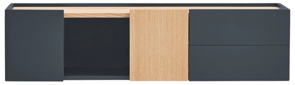 Antracitově šedá dubová komoda Teulat Otto 110 x 35 cm