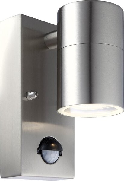 Globo 3201SL venkovní nástěnná lampa Style s pohybovým čidlem 1x5W | GU10 LED | 210lm | 3000K | IP44 - včetně žárovky, nerez