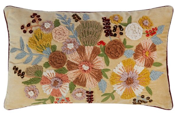 BOHEMIAN Polštář květiny 35 x 50 cm - žlutá