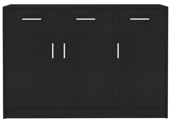 Příborník černý 110 x 30 x 75 cm dřevotříska