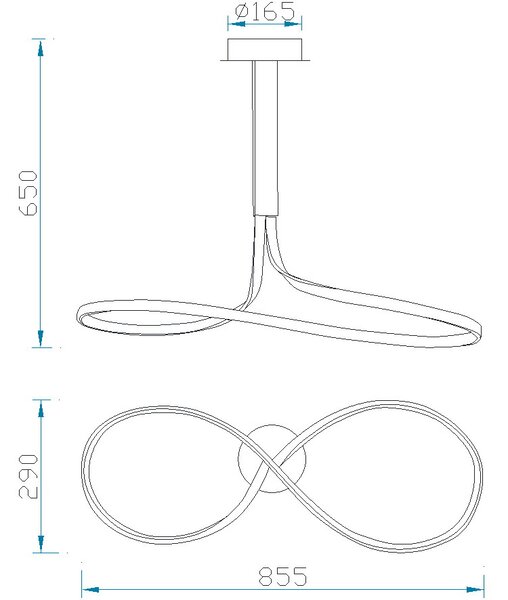Mantra 5707 Nur Forja, moderní svítidlo 40W LED 2800K, hnědá, stmívatelné, šířka 85,5cm, výška 65cm