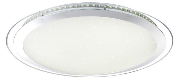 Globo 48365-60 LED stropní svítidlo Nicole 1x60W | 3300lm | 3000-6000K | RGB - třpytivý efekt, stmívatelné, měnič barev, fixace barev, dálkové ovládání, noční osvětlení, chrom, opál