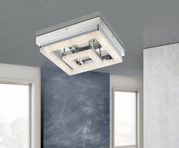 Globo 49246-16 LED stropní svítidlo Fogo 1x16W | 950lm | 4000K - bílá, průhledný křišťál
