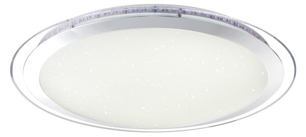 Globo 48365-60 LED stropní svítidlo Nicole 1x60W | 3300lm | 3000-6000K | RGB - třpytivý efekt, stmívatelné, měnič barev, fixace barev, dálkové ovládání, noční osvětlení, chrom, opál