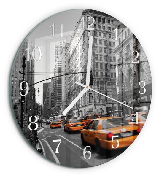 Skleněné hodiny na stěnu Newyorské taxi zsob-fi30-00079737