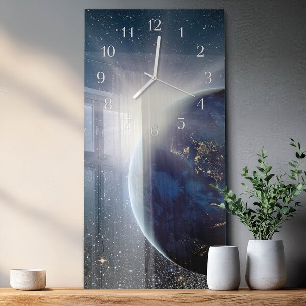 Skleněné hodiny vertikální Země Wellall zsppb-30x60-00086820