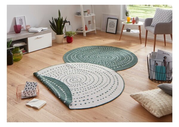 Zelený oboustranný venkovní koberec NORTHRUGS Bali, Ø 140 cm