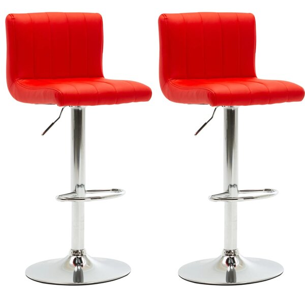 Barové stoličky Hebron - 2ks - umělá kůže | červené