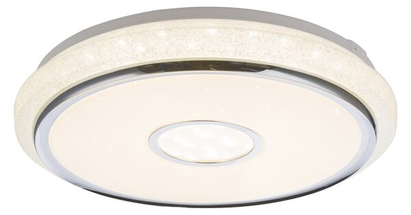 Globo 48389-40 LED stropní svítidlo Dani 1x40W | 3100lm | 3000K-6500K - stmívatelné, fixace barev, dálkový ovladač. chrom, bílá