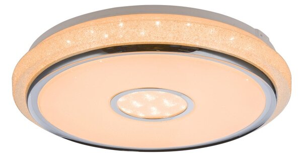 Globo 48389-40 LED stropní svítidlo Dani 1x40W | 3100lm | 3000K-6500K - stmívatelné, fixace barev, dálkový ovladač. chrom, bílá