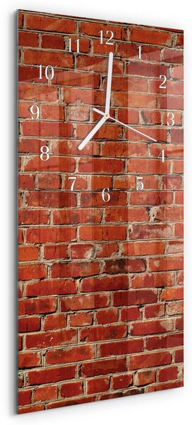 Skleněné hodiny vertikální Cihlová zeď zsppb-30x60-00082349