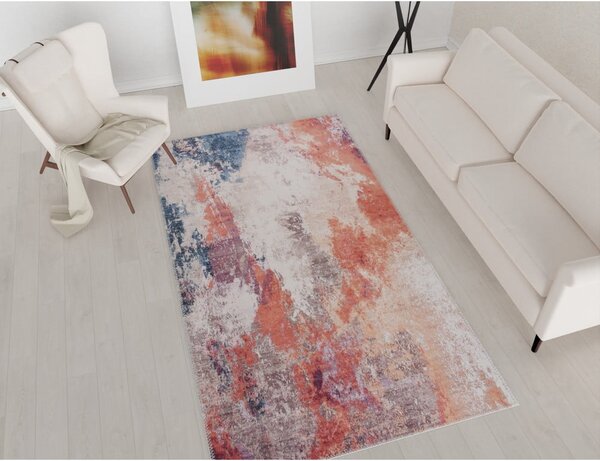 Červeno-modrý pratelný koberec běhoun 200x80 cm - Vitaus