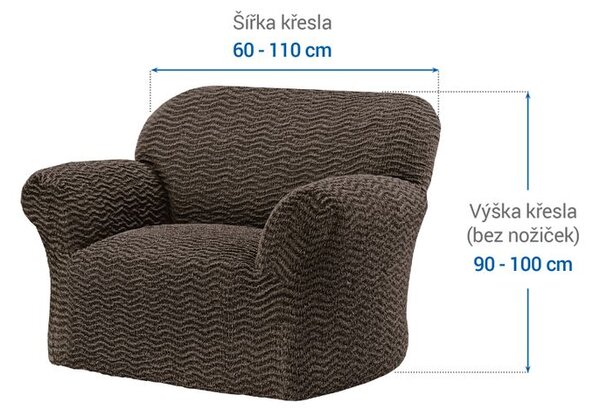 Bielastické potahy CRISTINA oříšková křeslo (š. 60 - 110 cm)