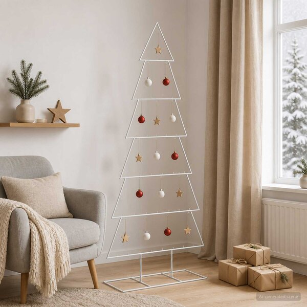 VidaXL Kovový vánoční stromek se stojanem KUOPIO 180 cm Ocel [4018952] Barva: Černá