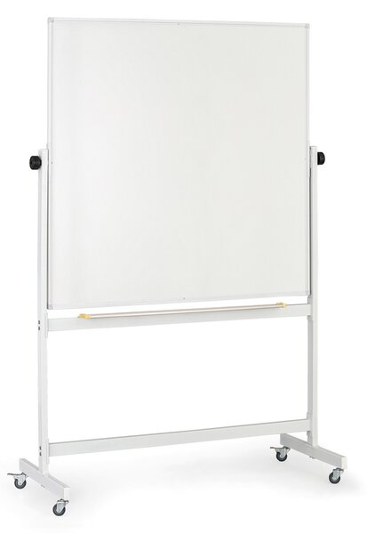 Mobilní otočná magnetická tabule, keramický povrch, 1200 x 1200 mm