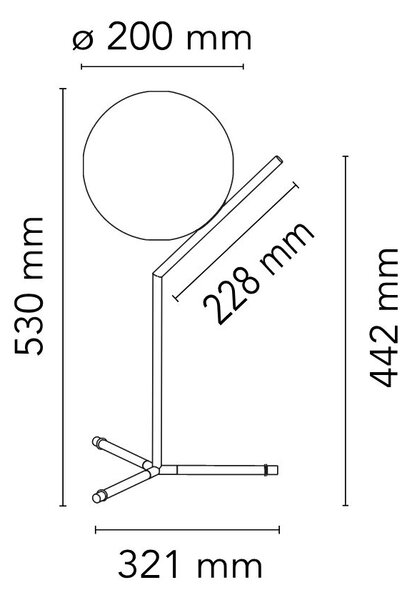 Flos F3170059 IC Lights T1 High, designová lampa se stmívačem, 1x60W E14, mosaz, Ø 20cm, výška 53cm