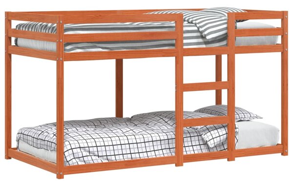 Patrová postel voskově hnědá 90x190 cm masivní borové dřevo 3214875