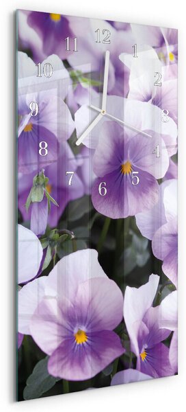 Skleněné hodiny vertikální Květiny zsppb-30x60-00082264