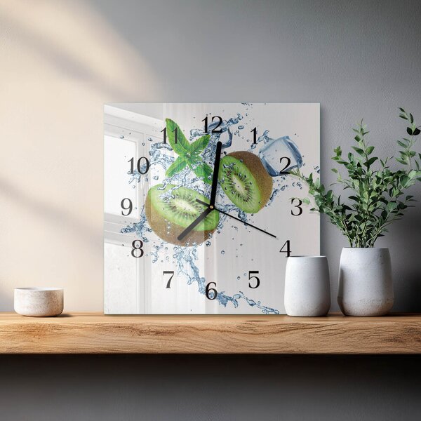 Skleněné hodiny na stěnu Kiwi zskc-30x30-00183542