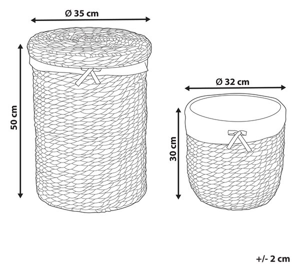 Sada 2 košíků DANANG Proutí Přírodní 31/61 L