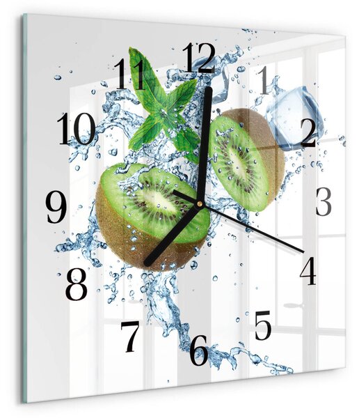 Skleněné hodiny na stěnu Kiwi zskc-30x30-00183542