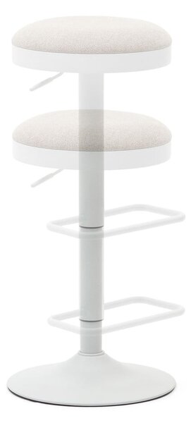 Béžové čalouněné barové stoličky v sadě 2 ks s nastavitelnou výškou (výška sedáku 53,5 cm) Zaib – Kave Home