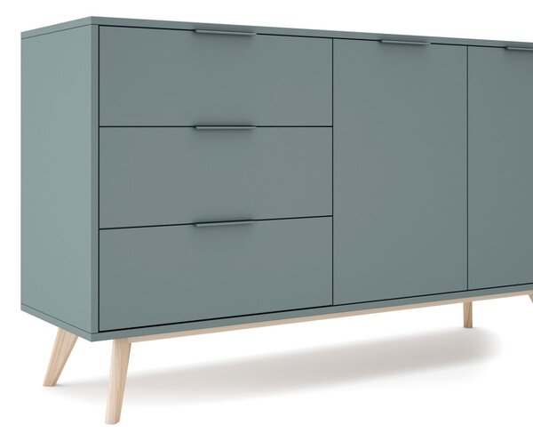 Komoda šedozelená 140x81x40 cm Pisco – Marckeric