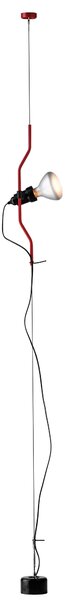 Flos F5400035 Parentesi, červené svítidlo mezi podlahu a strop s vypínačem, 1x150W E27, max. 400cm