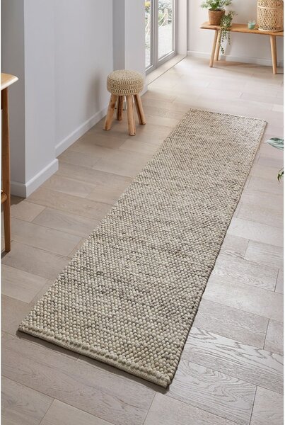 Světle šedý ručně tkaný běhoun s příměsí vlny 60x230 cm Minerals – Flair Rugs