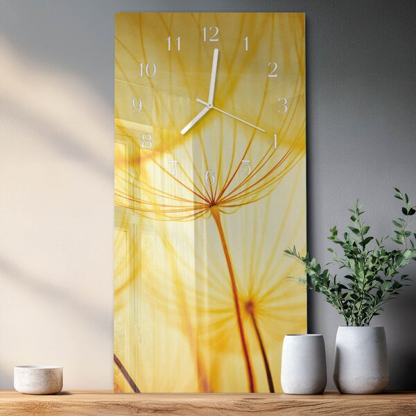 Skleněné hodiny vertikální Květ zsppb-30x60-00080284