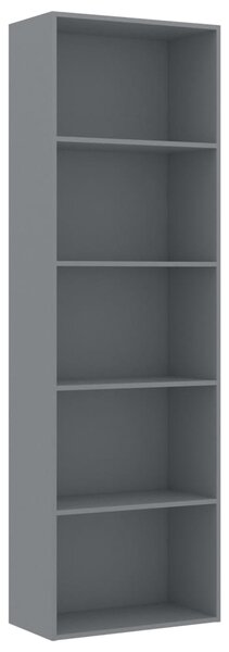 Knihovna Terasa - 5 polic - šedá | 60x30x189 cm