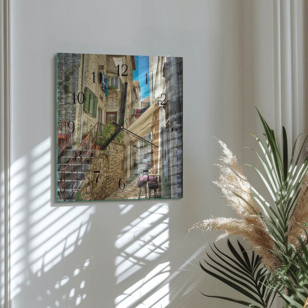 Skleněné hodiny na stěnu Avenue zskc-30x30-00176884