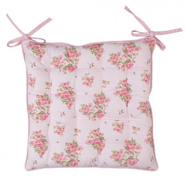 Podsedák s výplní s růžičkami Sweet Roses – 40x40x4 cm
