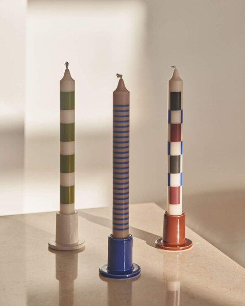 HAY Svíčky Pattern Candle set 4ks, green and blues