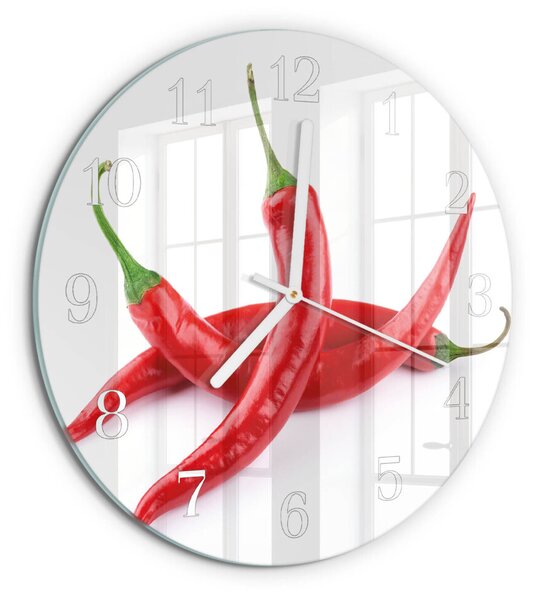 Skleněné hodiny na stěnu Chilli papričky zsob-fi30-00093373