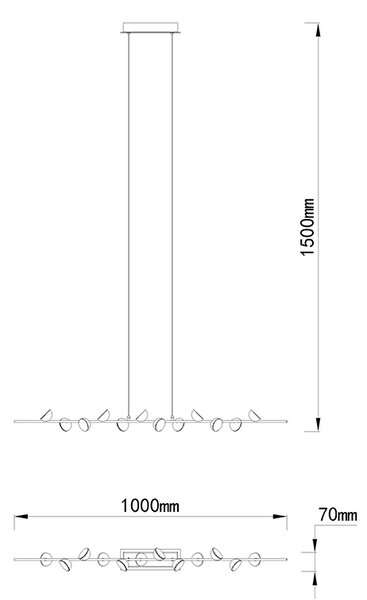 Mantra 6262 Adn, závěsné svítidlo, 36W 3000K, bílá, délka 100cm