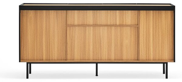Černá nízká komoda v dekoru dubu 165x78 cm Arista – Teulat
