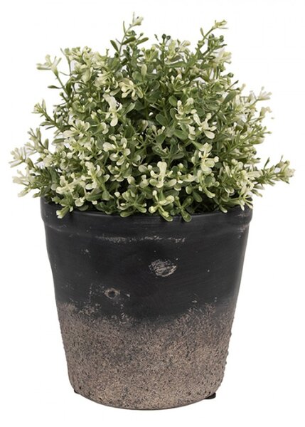 Keramický obal na květináč černý s hnědým ombre Britt M - 15x14 cm