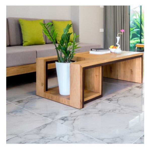 Samolepka na podlahu Ambiance Slab Stickers White Marble, 30 x 30 cm