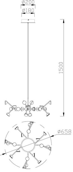 Mantra 6261 Adn, závěsné svítidlo, 72W 3000K, bílá, prům. 65cm