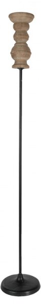 Dřevěný černý svícen na vysoké noze – 102 cm