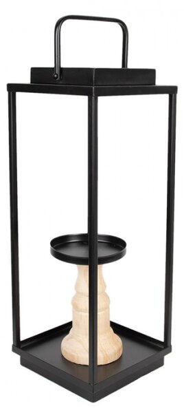 Set dvou dřevěných svícnů – 15x15x50/57 cm