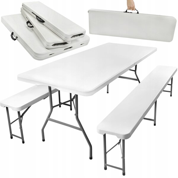 Malatec 3257 Pivní set plastový skládací 180cm bílá