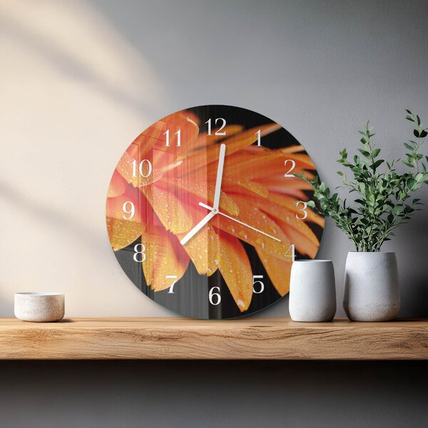Skleněné hodiny na stěnu Gerbera zsob-fi30-00084652