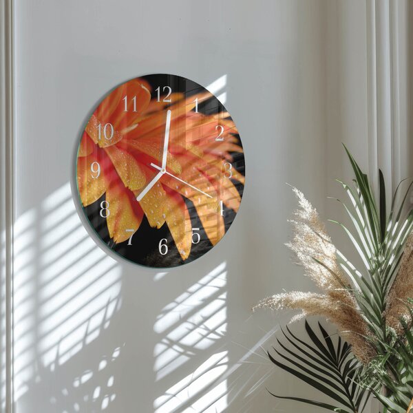 Skleněné hodiny na stěnu Gerbera zsob-fi30-00084652