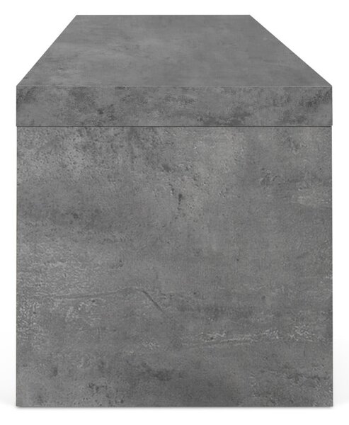 Dvojitý televizní stolek černý s betonovým dekorem TemaHome Cliff, 125 x 40 cm