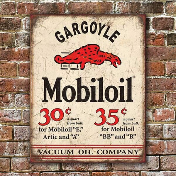 Plechová cedule Mobiloil Gargoyle 40 x 32 cm