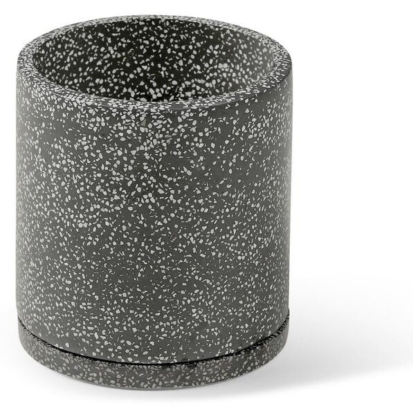 Tmavě šedý květináč Bonami Selection Terrazzo, ø 34 cm