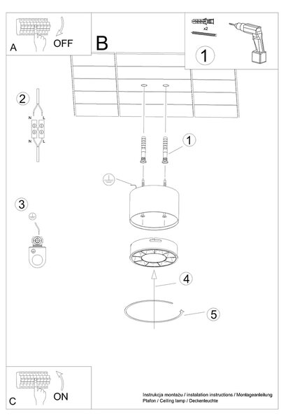 Stropní LED svítidlo Dio, 1x LED 10w, 4000k, w